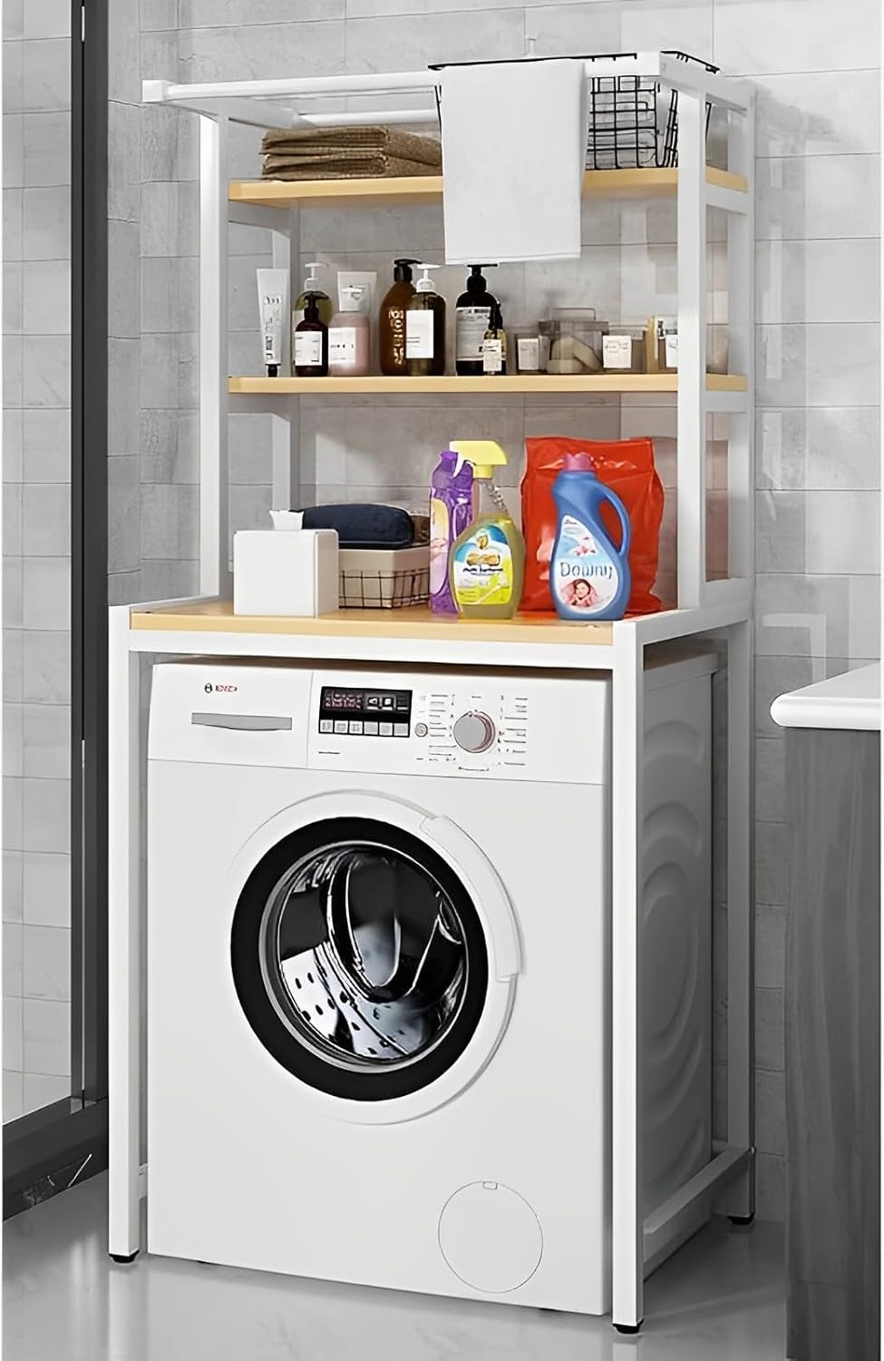 CARLA HOME 3-Tier Over Washing Machine Storage Rack Laundry Shelf Organizer for Bathroom or Toilet (White)-1978962259598249985