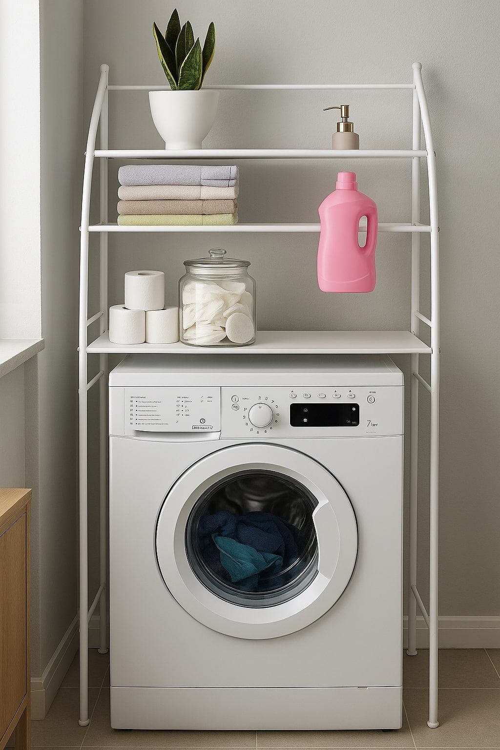 CARLA HOME 3-Tier Over Washing Machine Storage Rack for Laundry Room Space Saving, Towels, Detergent & Bathroom Essentials-1992735298685112321
