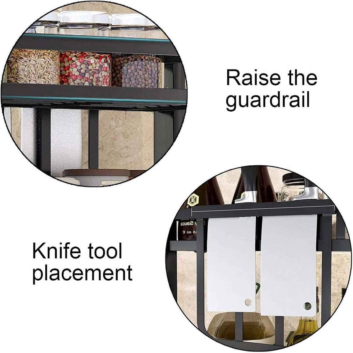 CARLA HOME 2-Tier Kitchen Spice Rack Organizer Storage Shelf for Condiments, Oil Bottles, Utensils, Cutting Board & More-1992735302300602372