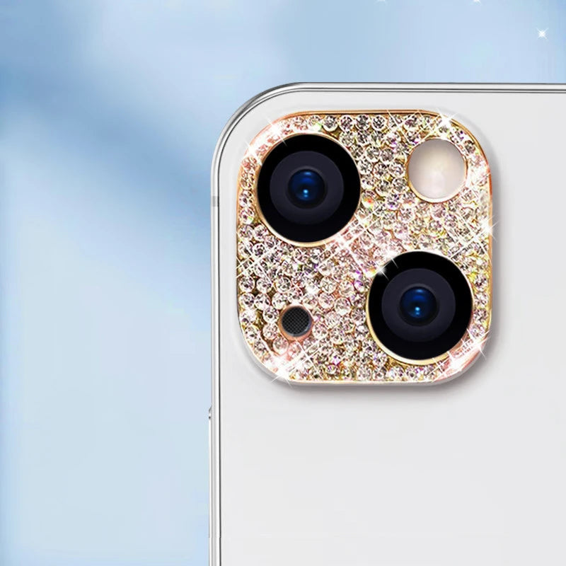 Diamond Metal Camera Lens Protector Glass For iPhone 11 14 15 Pro Max Plus 13 12 Mini Plus Full Cover Camera Lens Protector Case