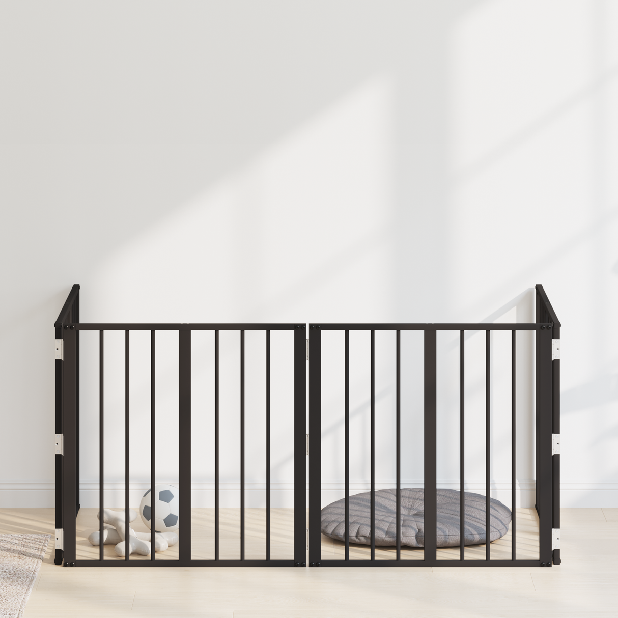 Dog Gate 4 pcs Black 60 x 60 cm Galvanised Steel