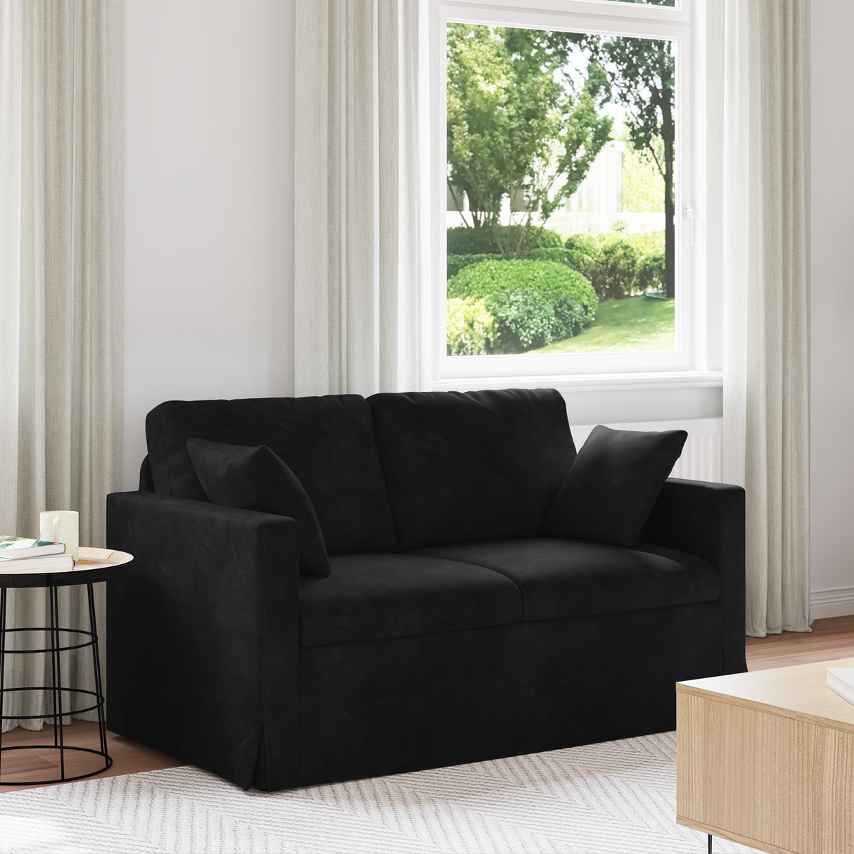 Sofa Black 138 x 78 x 80 cm Velvet