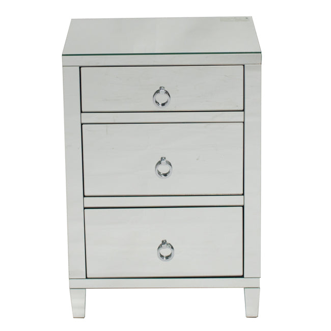 Glamour Mirrored 3 Drawer Bedside. Last one