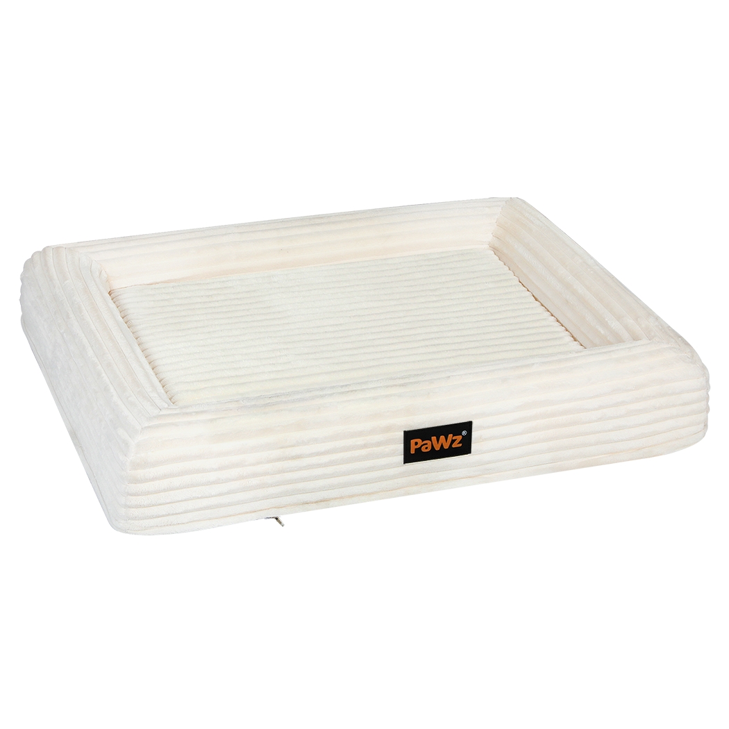 Pawz M Size Orthopedic Dog Bed with Corduroy Removable Cover Waterproof Washable Beige-2018816748488364040