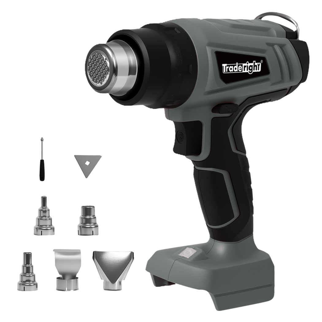 Traderight 21V Heat Gun Kit 500°C Cordless 5 Nozzles-2006733387984932872