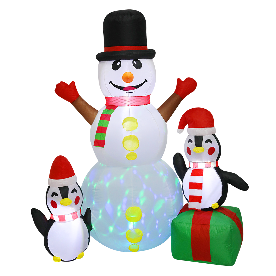 Santaco 1.8M Inflatable Christmas Snowman LED Lights-1952534169200496648