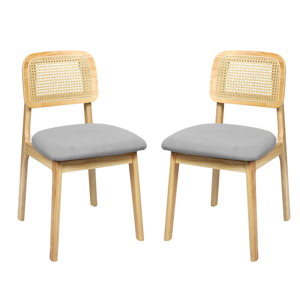 Levede Dining Chair Wood Rattan Armless Natural x4-2006732736697602056