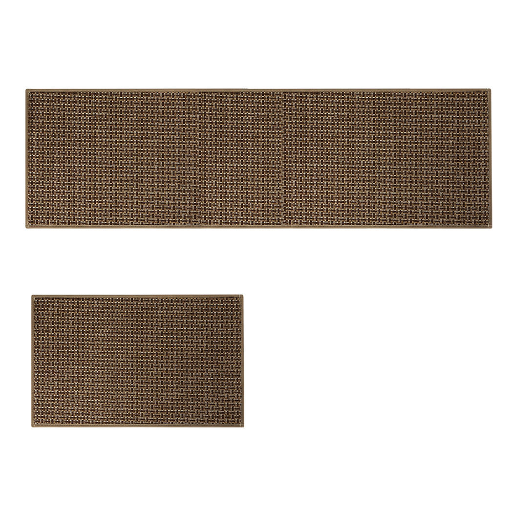 Marlow Kitchen Rug 2PCS Woven Non Slip Absorbent Brown-2018816688908275720