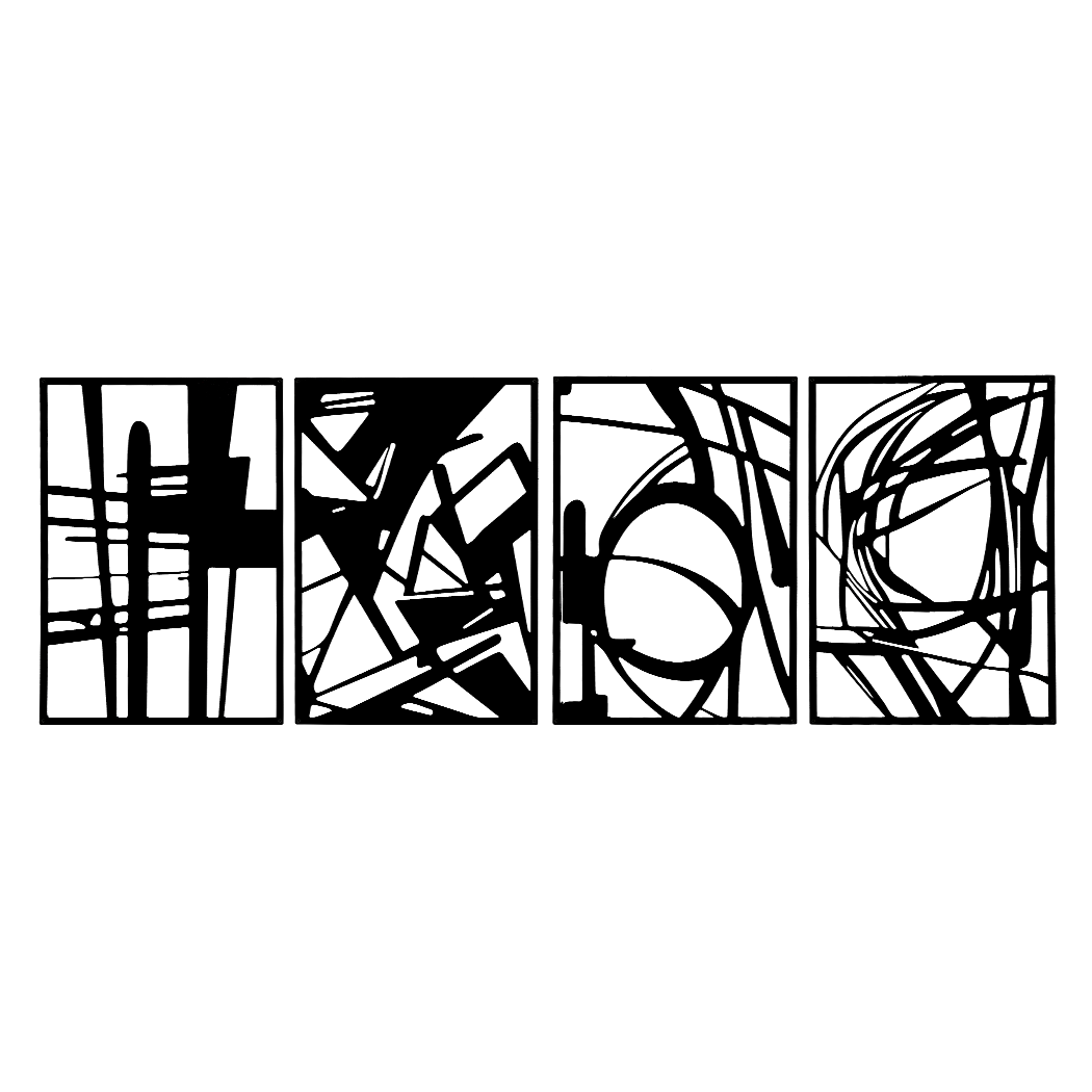 Yezi Metal Wall Art 4Pcs Abstract Minimalist Line Decor-1954802471444549640