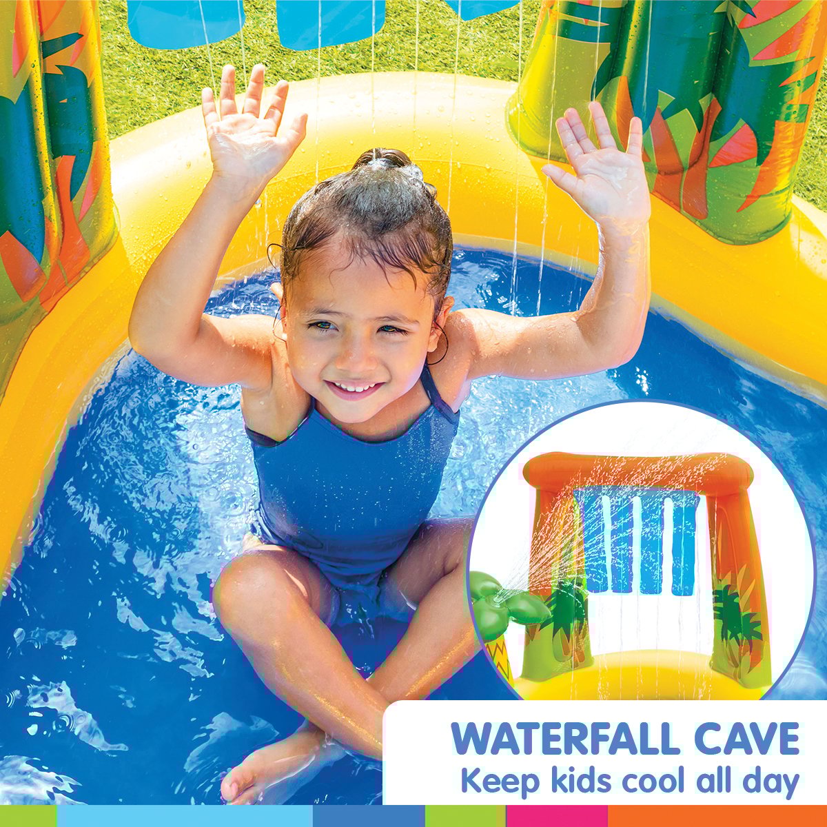 Intex 57444 Dinosaur Play Centre Kids Inflatable Pool with Water Slide