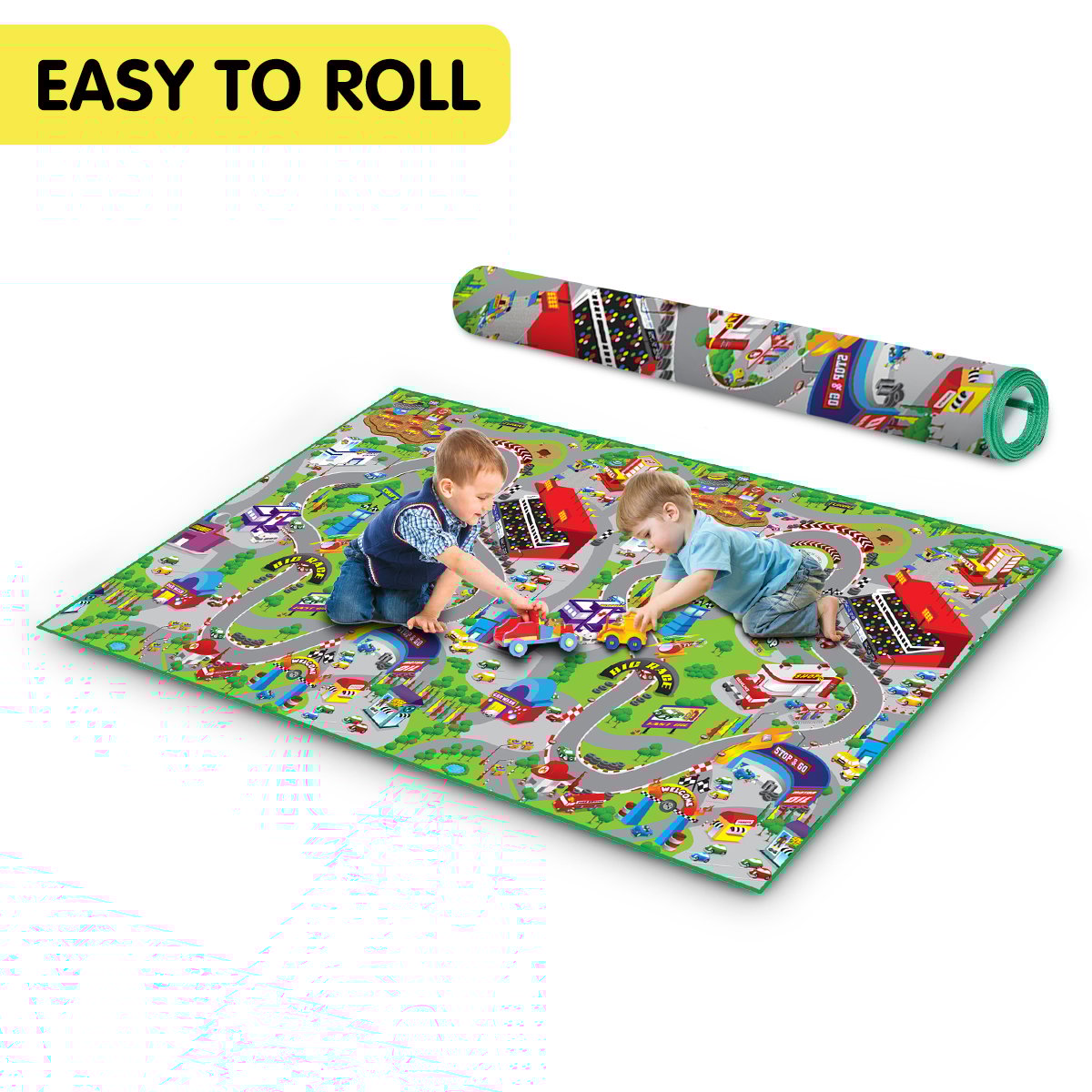 Rollmatz Race Track Baby Kids Play Floor Mat 200cm x 120cm
