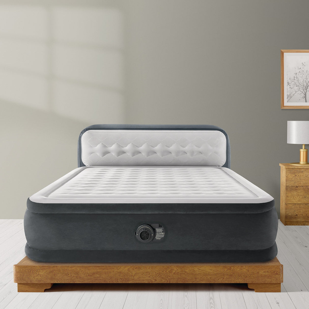 Intex Dura-Beam Deluxe Ultra Plush Headboard Air Mattress - Queen