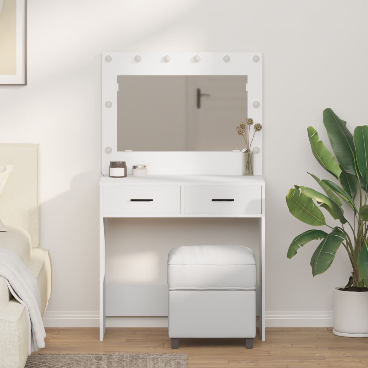 Dressing Table White 78,5 x 41 x 135 cm Engineered Wood