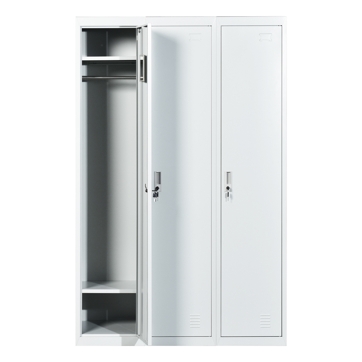 Three-Door Side by Side Office Gym Shed Storage Locker