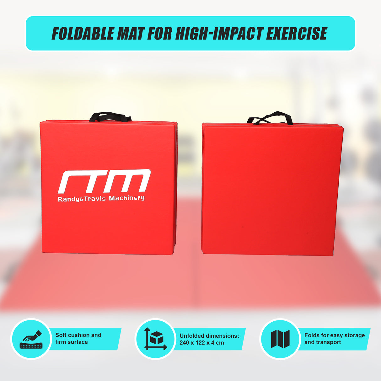 Folding Red Exercise Mat – Gymnastics, Martial Arts, Yoga, Karate & Judo Training