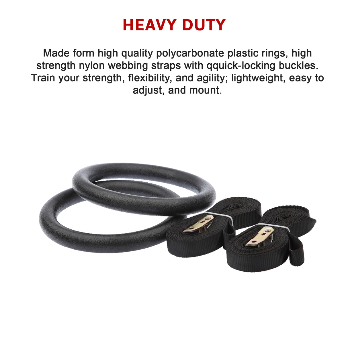 Gymnastic Rings – Adjustable Exercise Training Rings for Home & CrossFit Workouts