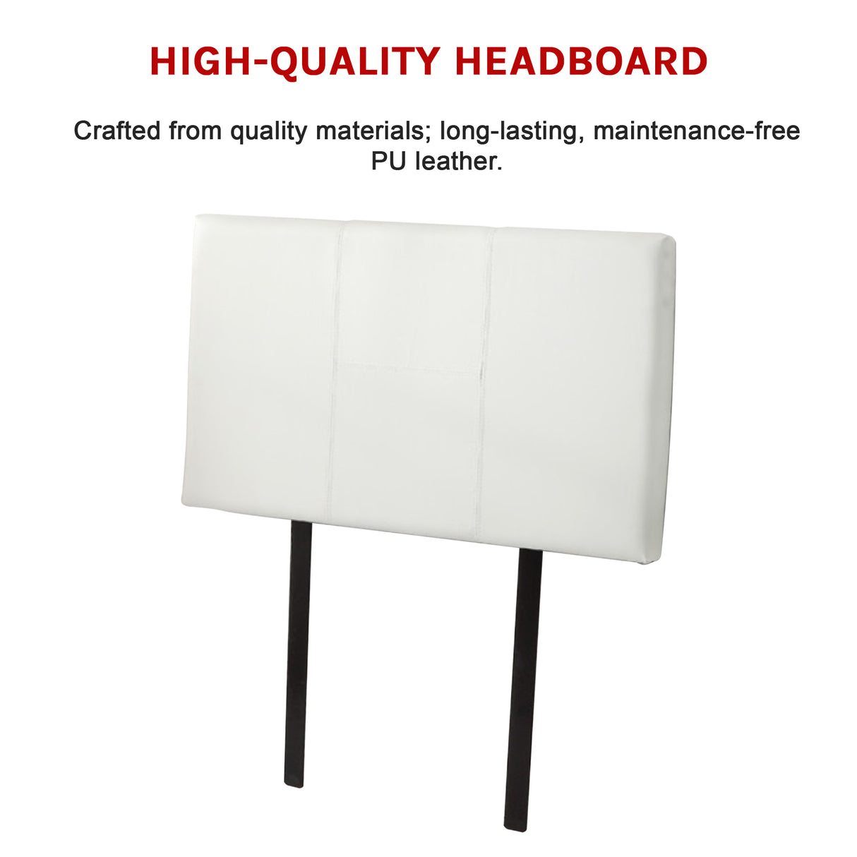 PU Leather Single Bed Headboard Bedhead - White