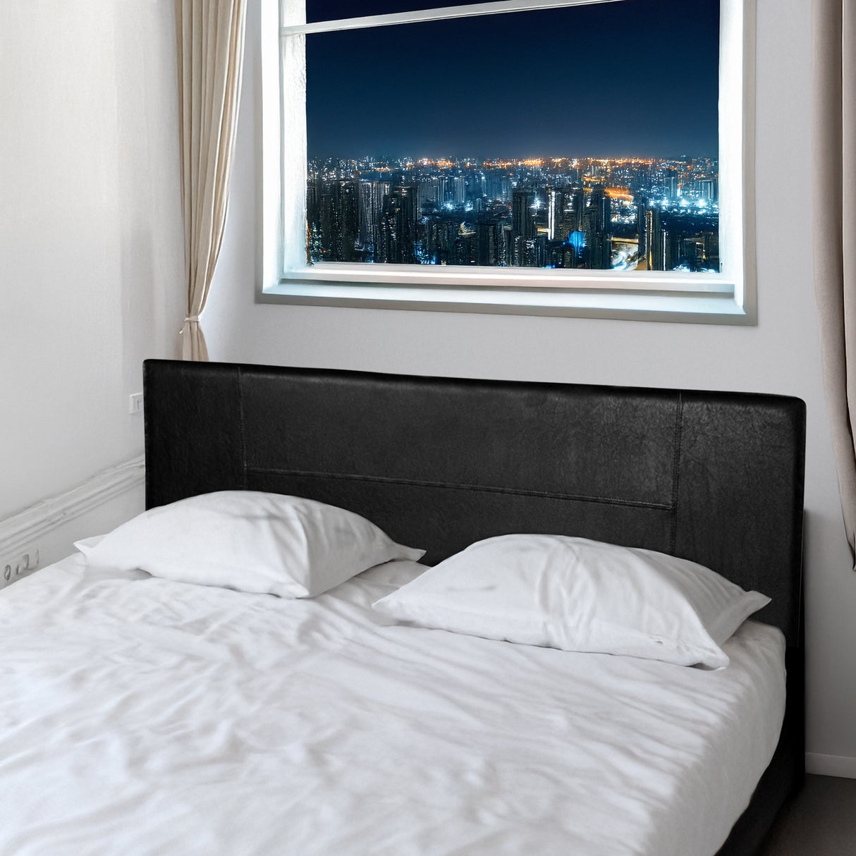 PU Leather King Bed Headboard Bedhead - Black