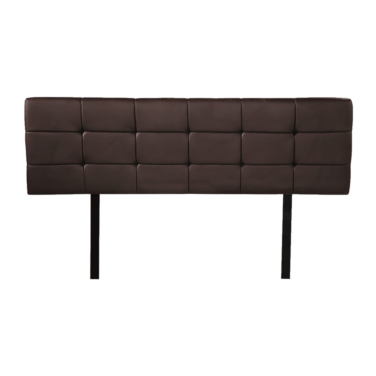 PU Leather Queen Bed Deluxe Headboard Bedhead - Brown