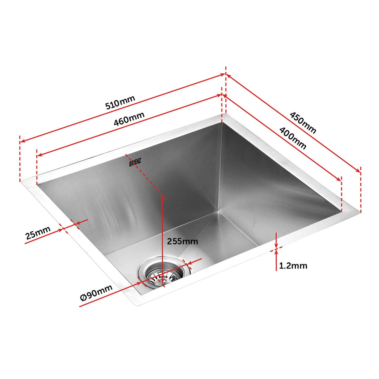 Stainless Steel Sink - 510x450mm