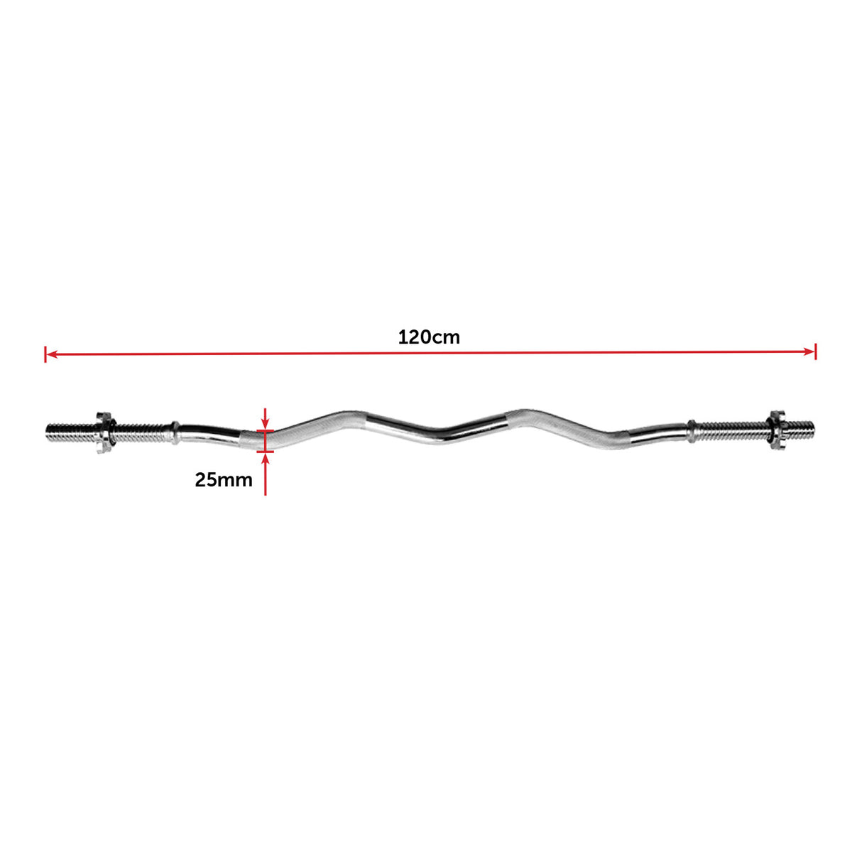 Heavy Duty EZ Curl Barbell – Weightlifting Bar with Spinlock Collars for Gym Training