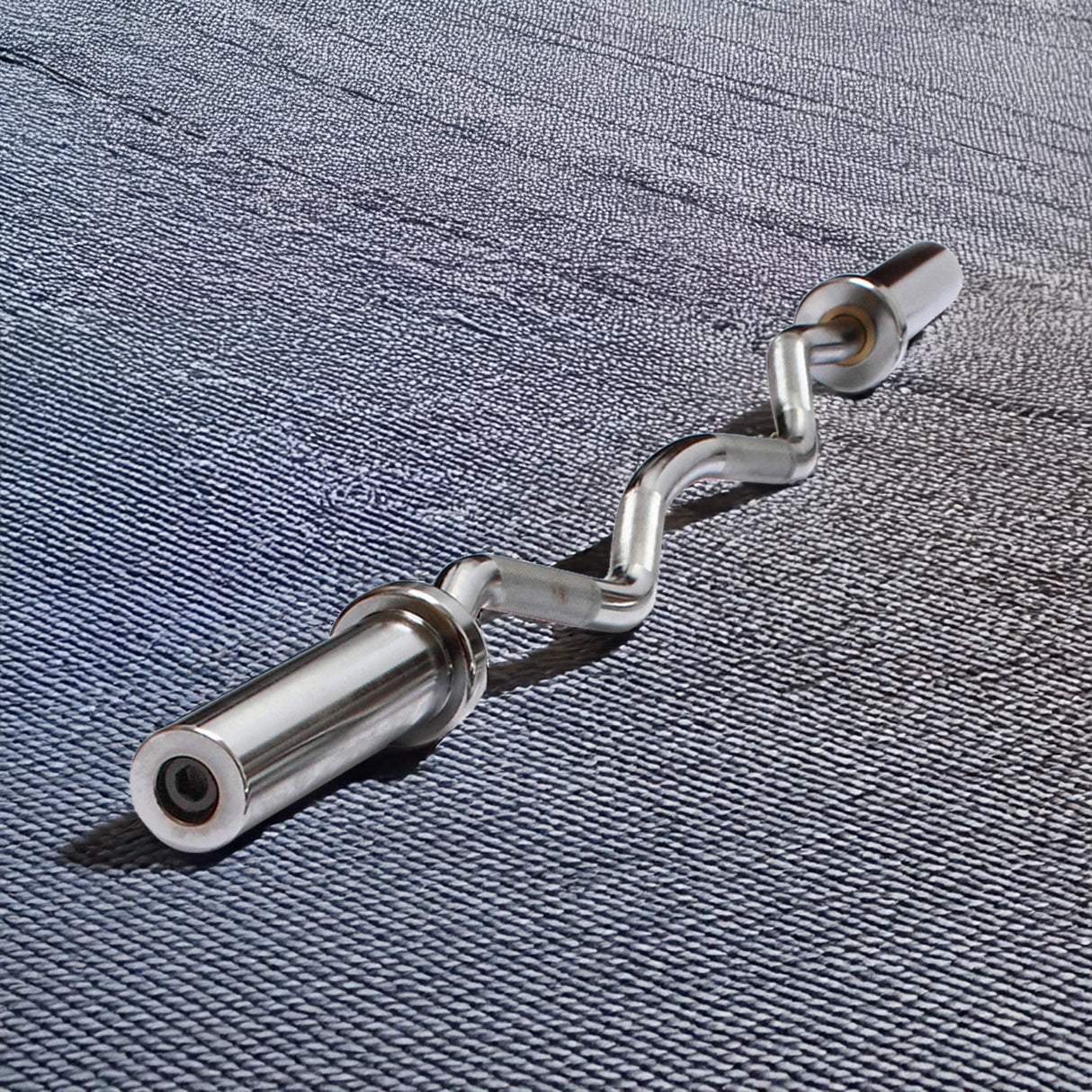 120cm Chrome Olympic EZ Curl Bar – Weightlifting Barbell for Home Gym Training