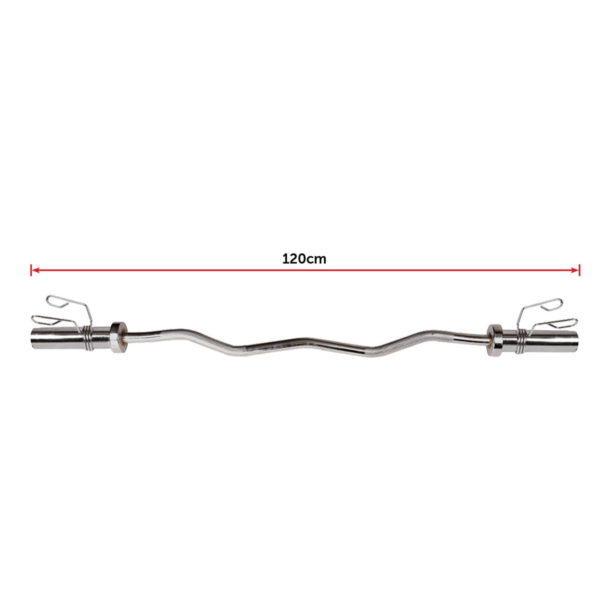 120cm Chrome Olympic EZ Curl Bar – Weightlifting Barbell for Home Gym Training