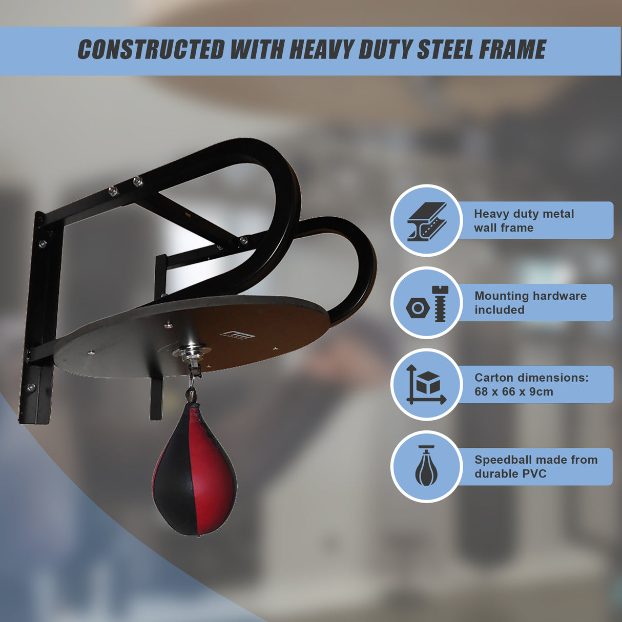 Speedball with Wall Frame – Boxing Punching Bag Training Set for Home Gym