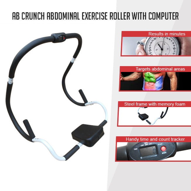 Ab Crunch Machine – Abdominal Exercise Roller with Digital Computer for Core Training