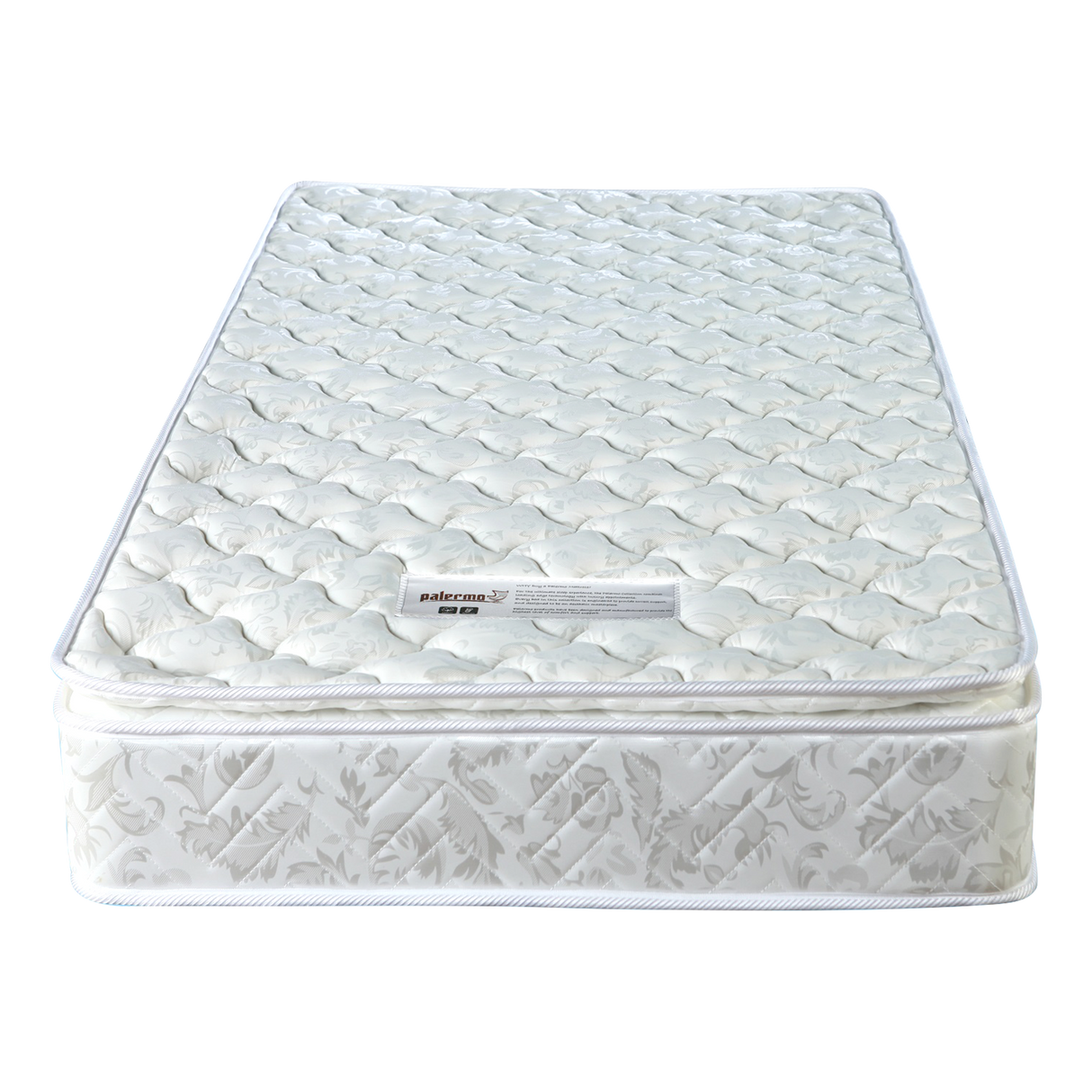 PALERMO Single Luxury Latex Pillow Top Topper Spring Mattress
