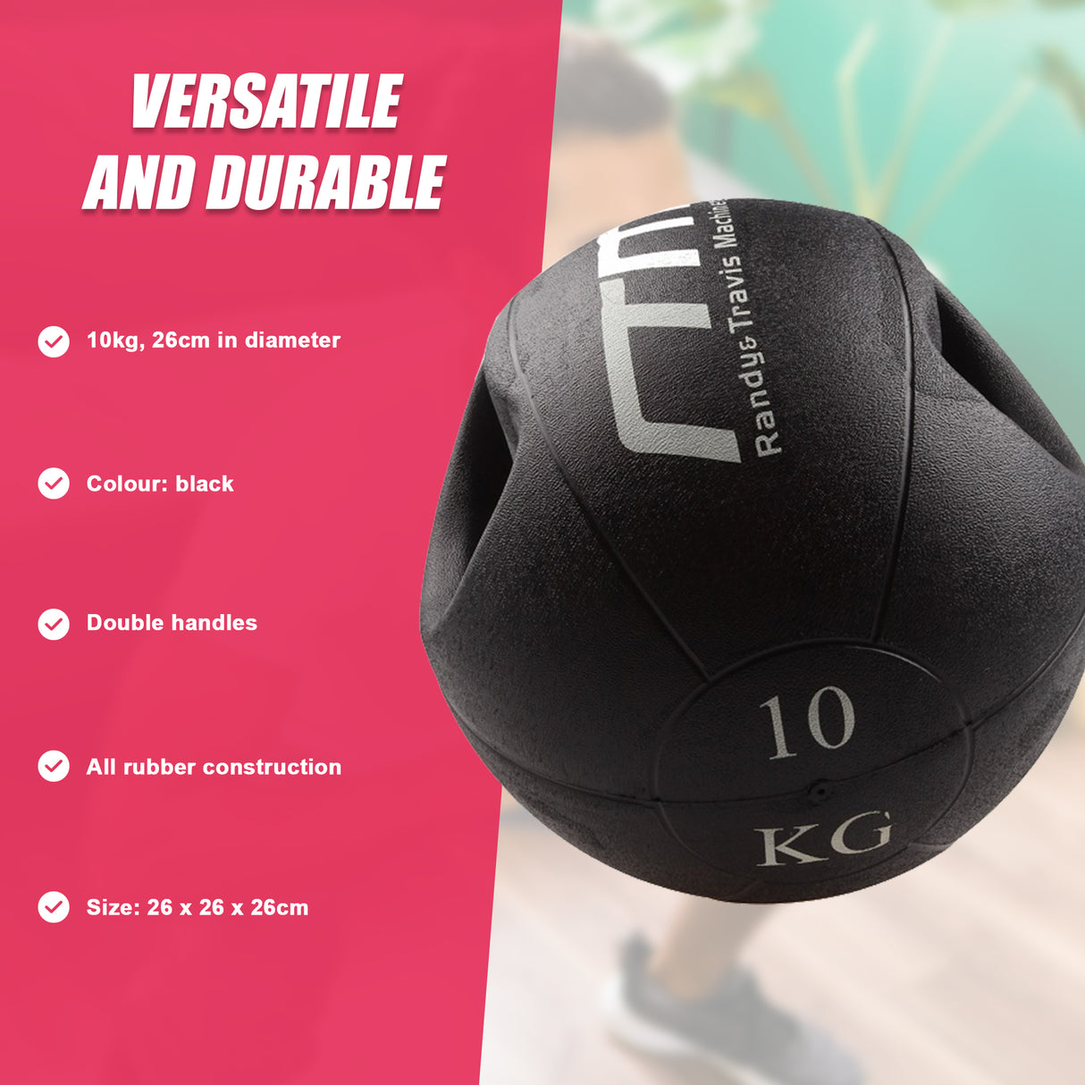 10kg Double-Handled Rubber Medicine Core Ball