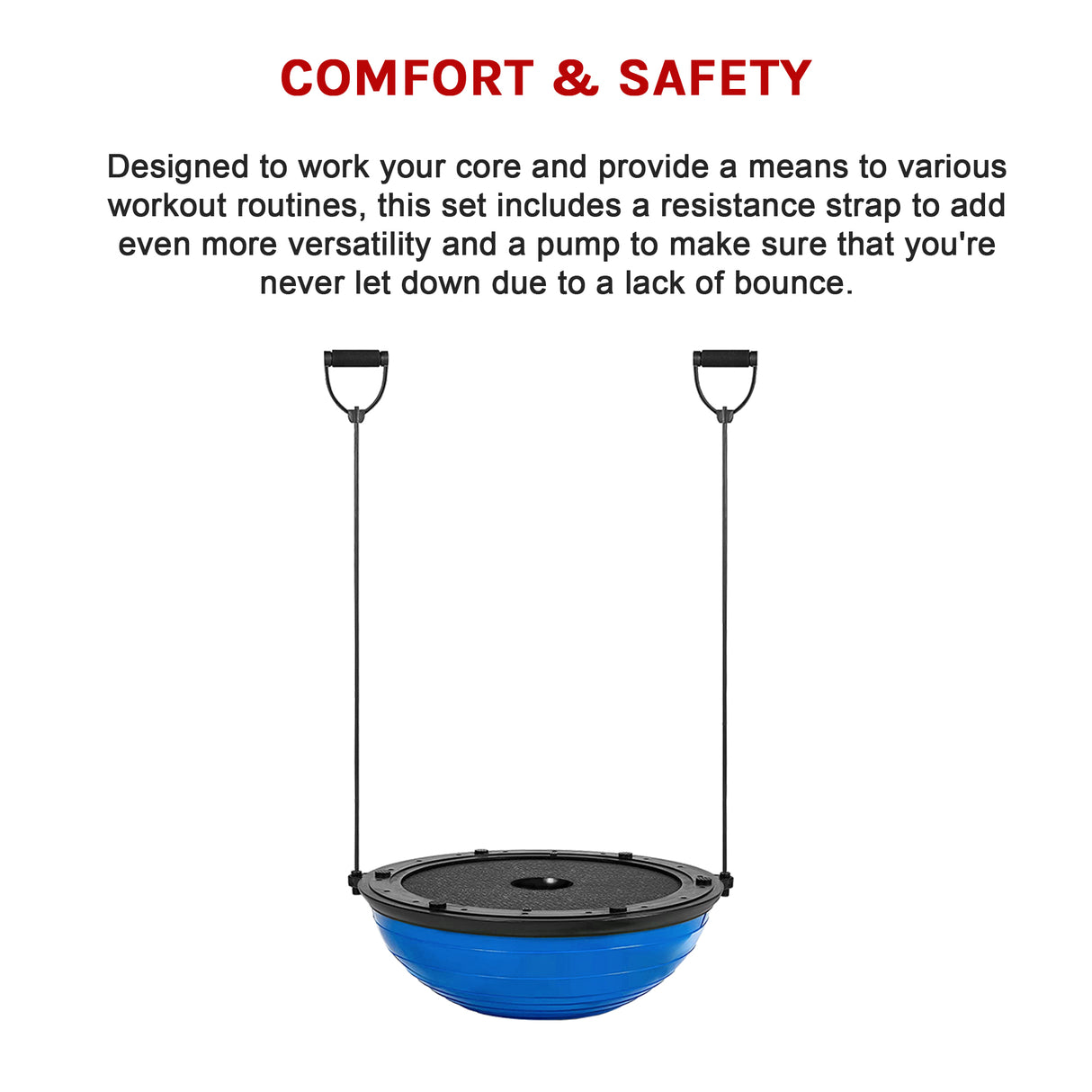 Gym Balance Core Ball with Resistance Strap