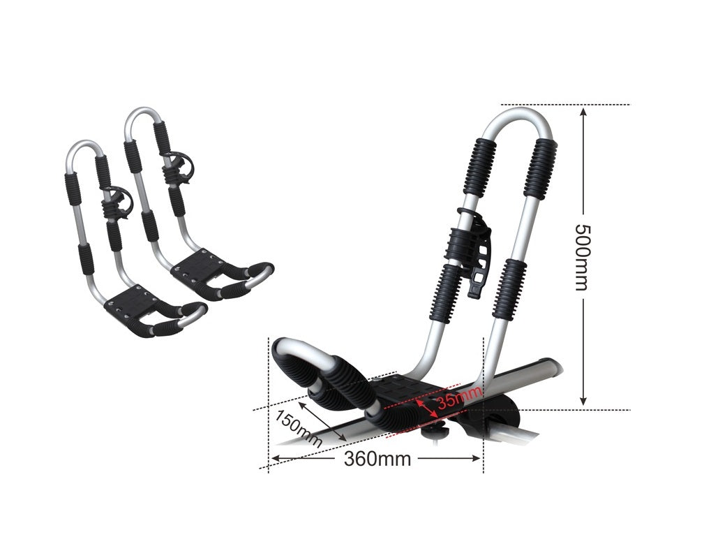 Roof Mount Car J-Bar Kayak Canoe Rack