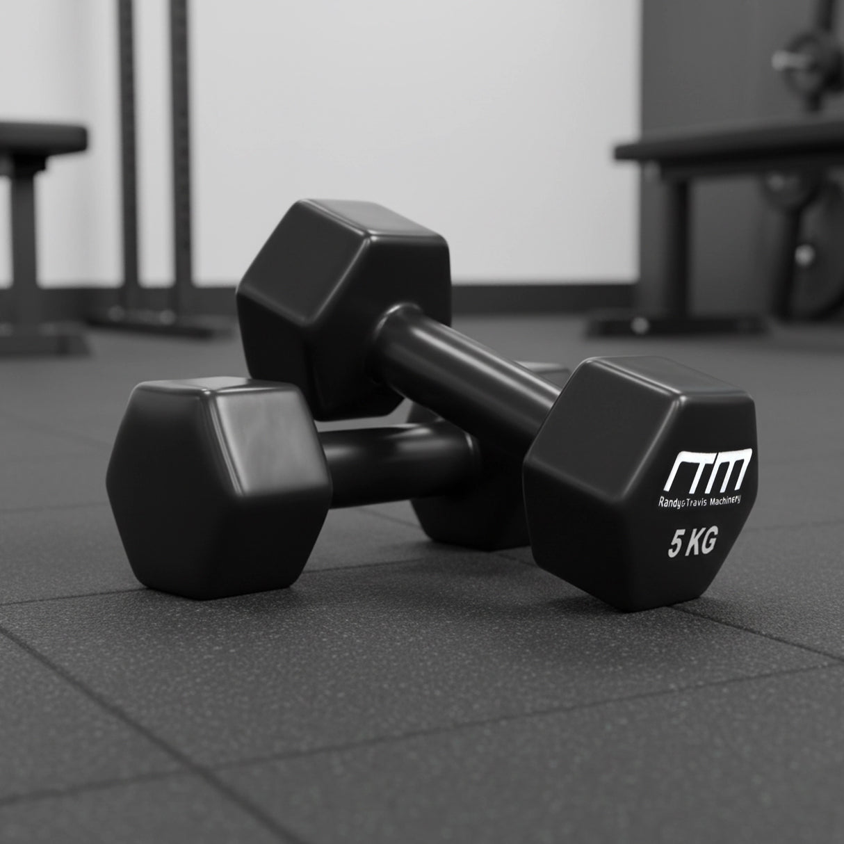 5kg Dumbbells Pair PVC Hand Weights Rubber Coated