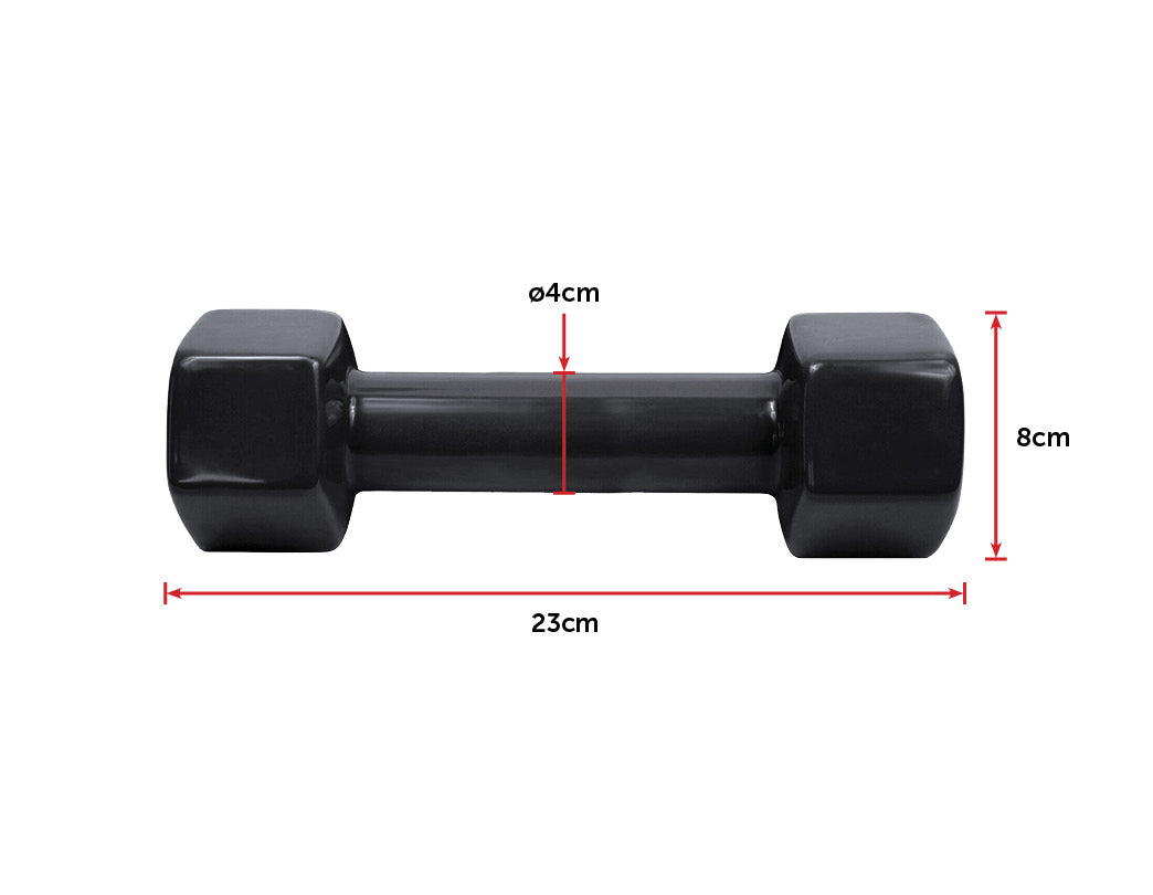 5kg Dumbbells Pair PVC Hand Weights Rubber Coated