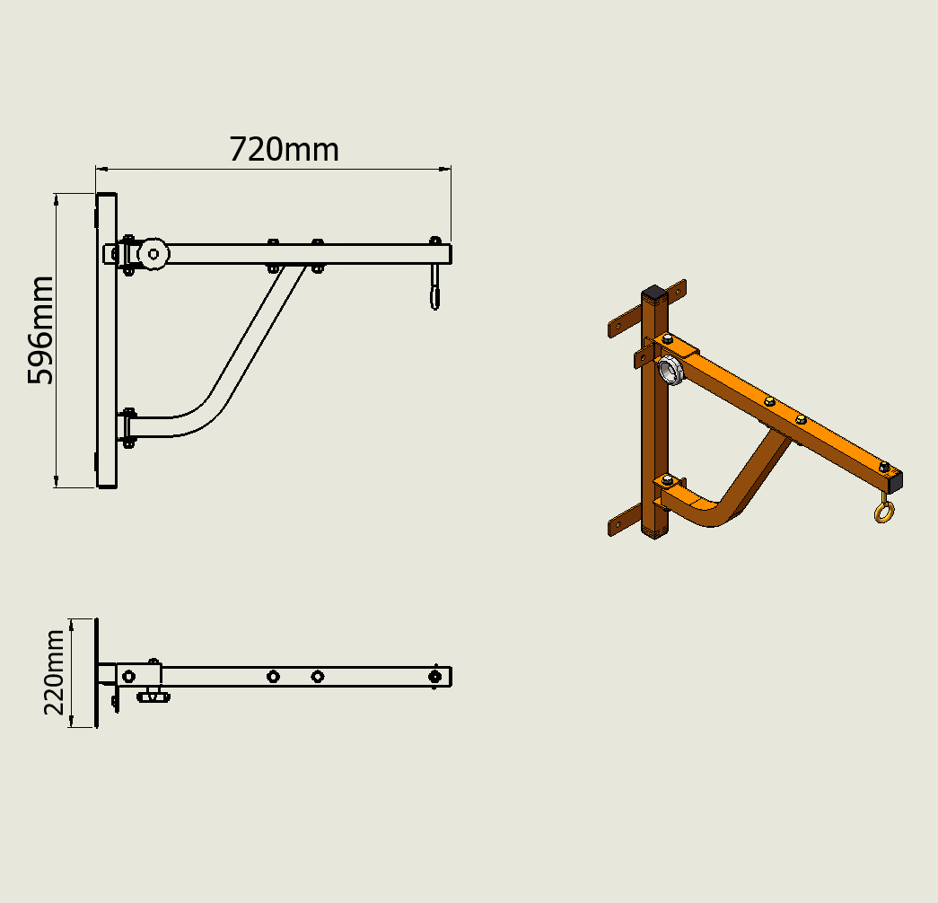 Boxing Punching Bag Wall Pivot Rack – Swivel Mount for Home Gym
