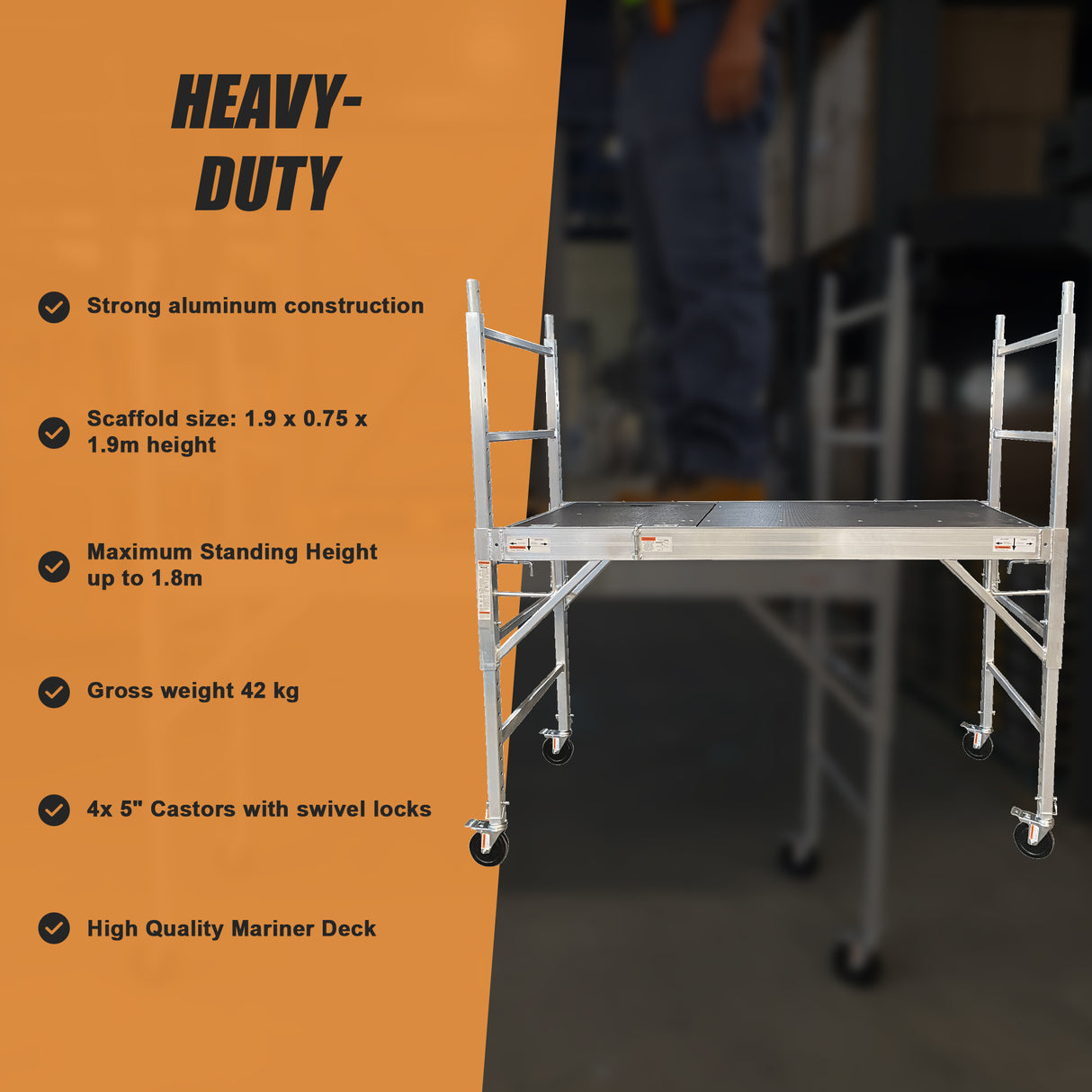 Professional Aluminium Safety Scaffold With Hatch