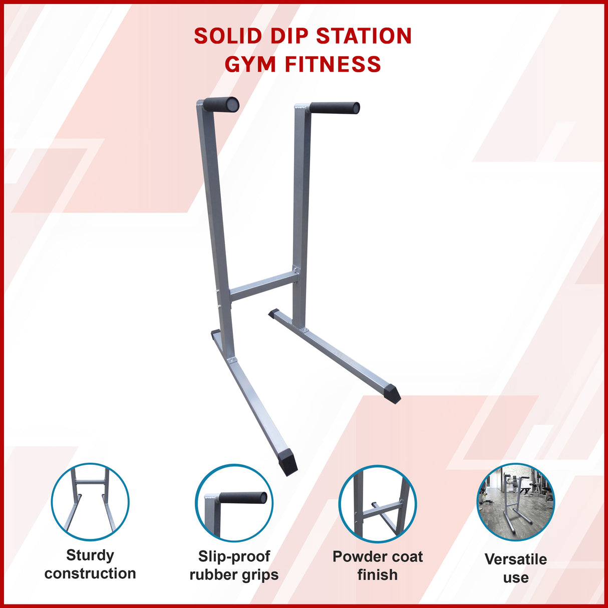 Solid Dip Station Power Tower for Home Gym Strength Training Upper Body Workouts
