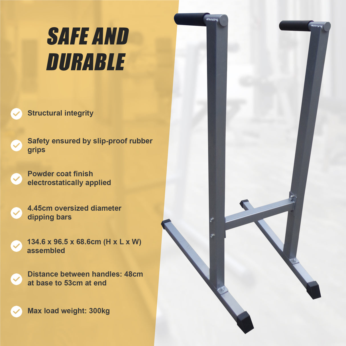 Solid Dip Station Power Tower for Home Gym Strength Training Upper Body Workouts