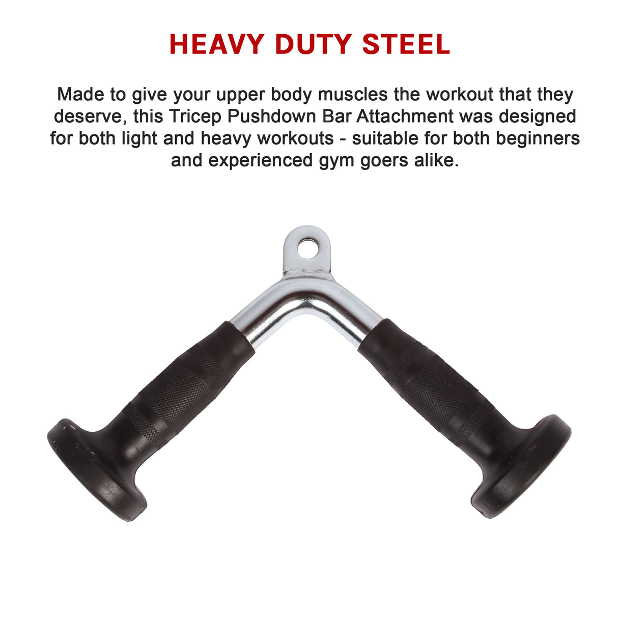 Randy & Travis Rubber-Coated Tricep Pushdown Bar Attachment