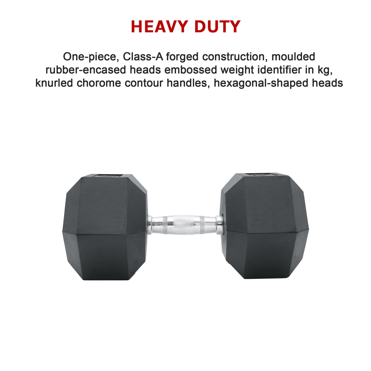 25KG Commercial Rubber Hex Dumbbell Gym Weight