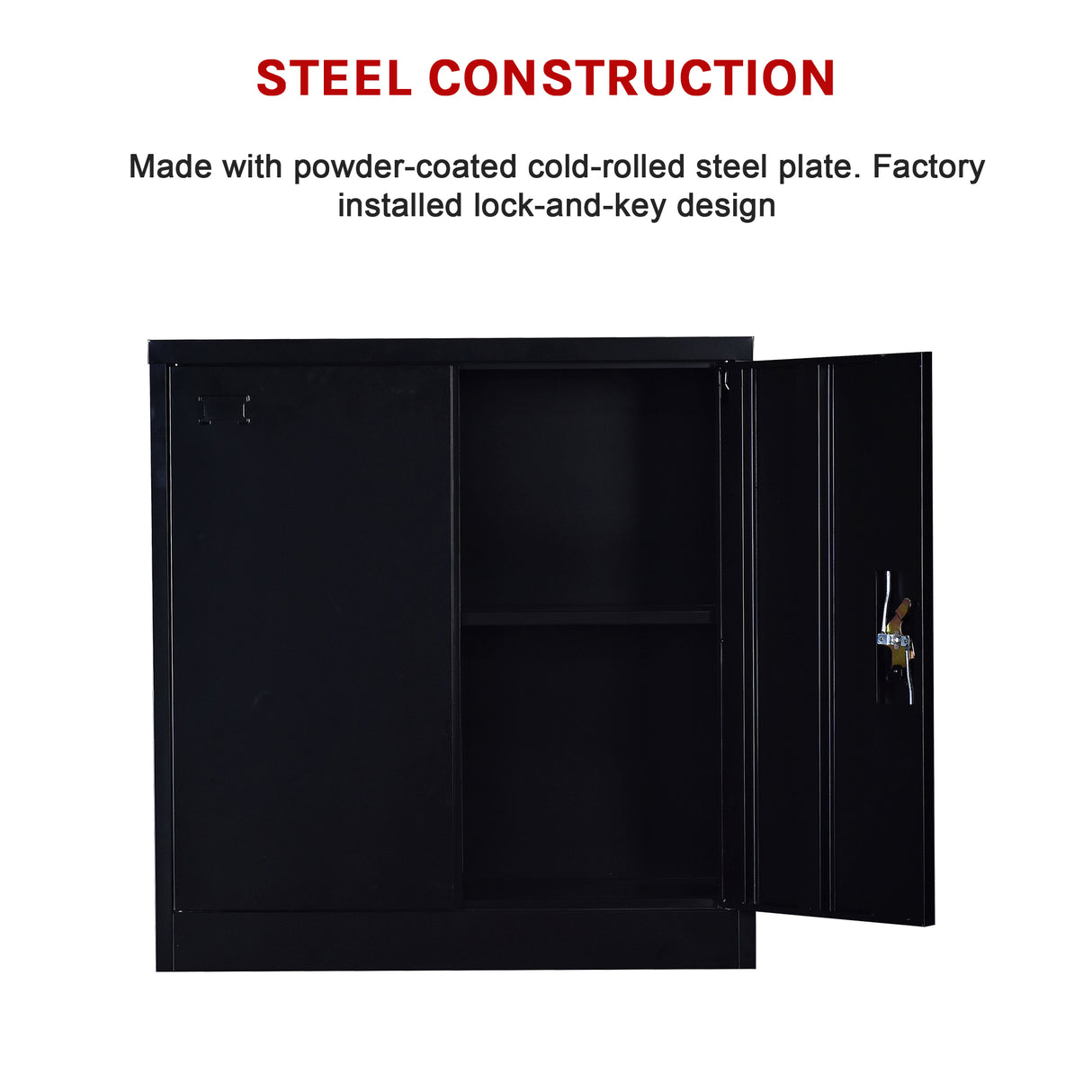Two-Door Shelf Office Gym Filing Storage Locker Cabinet Safe