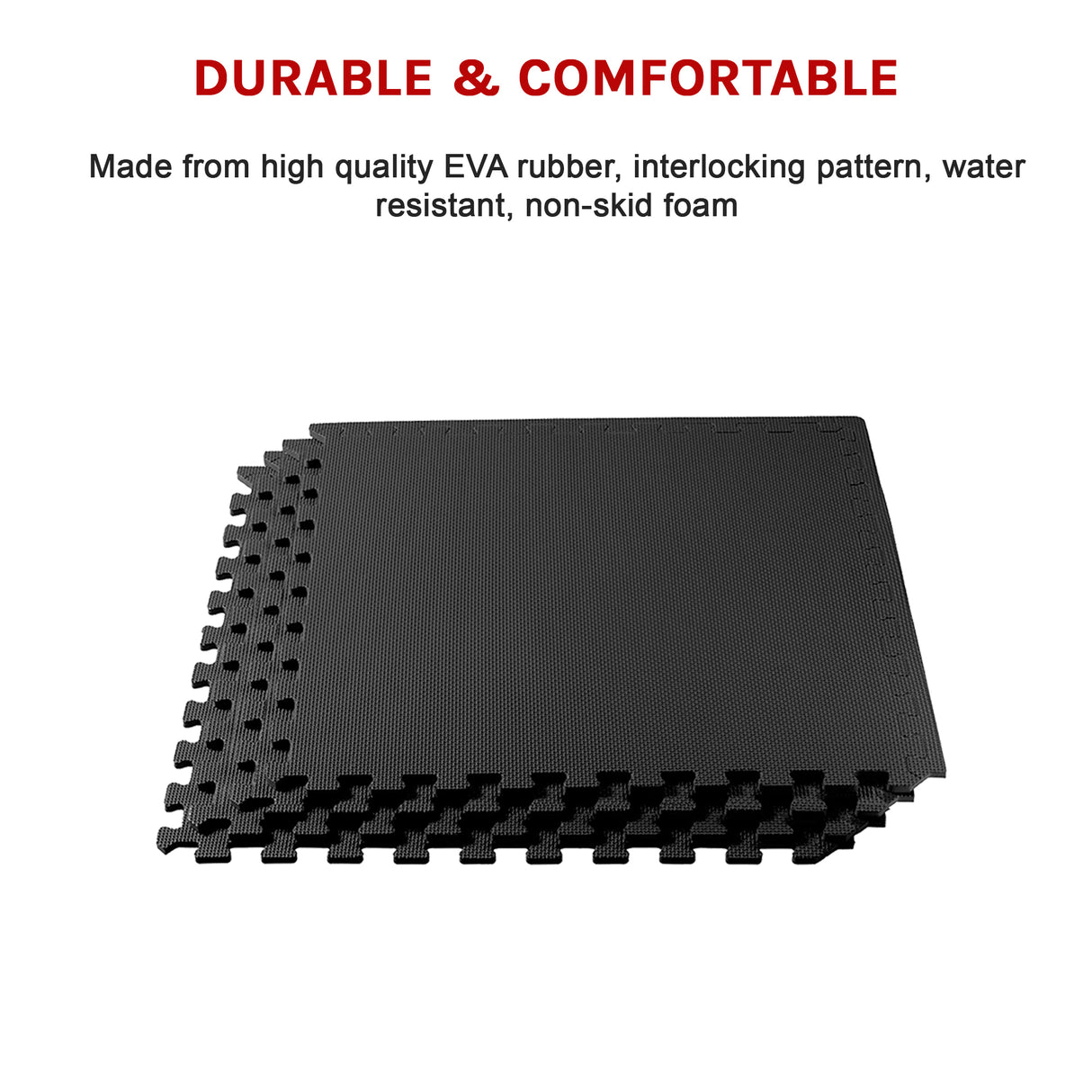 4 Tiles EVA Interlocking Gym Floor Mats – Home Fitness Puzzle Exercise Mat Set