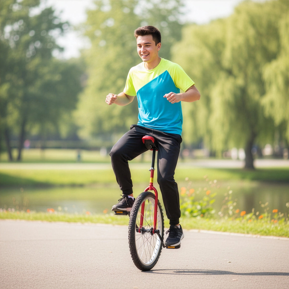 24 Inch Pro Circus Unicycle for Performance Training Indoor Show Use