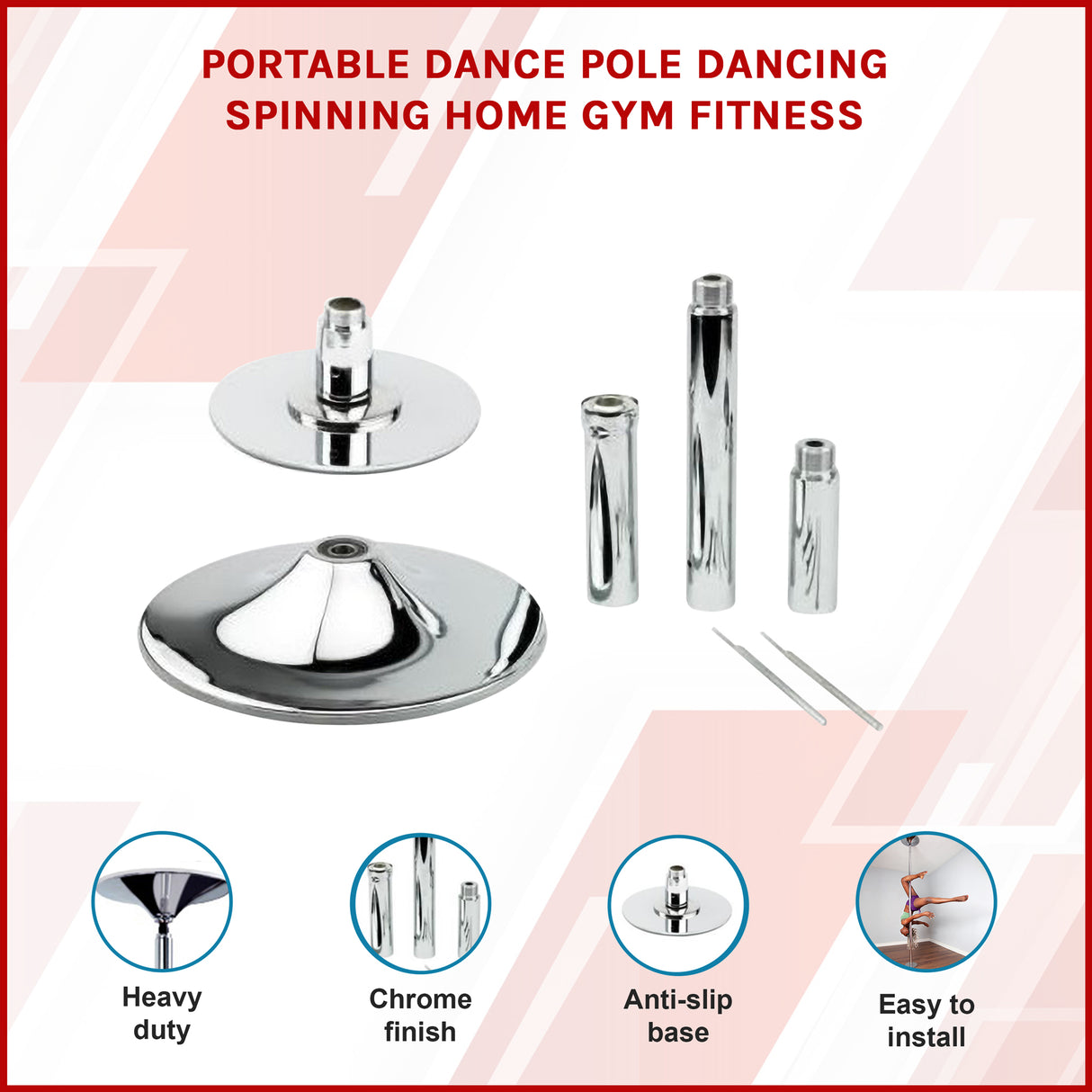 Portable Dance Pole Spinning Fitness Pole for Home Gym Training