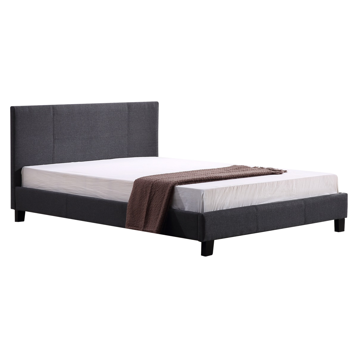 Double Linen Fabric Bed Frame Grey