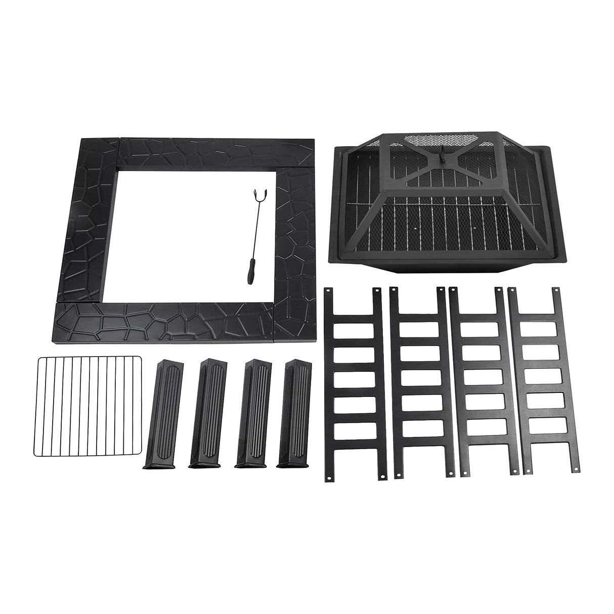 18" Square Metal Fire Pit Outdoor Heater