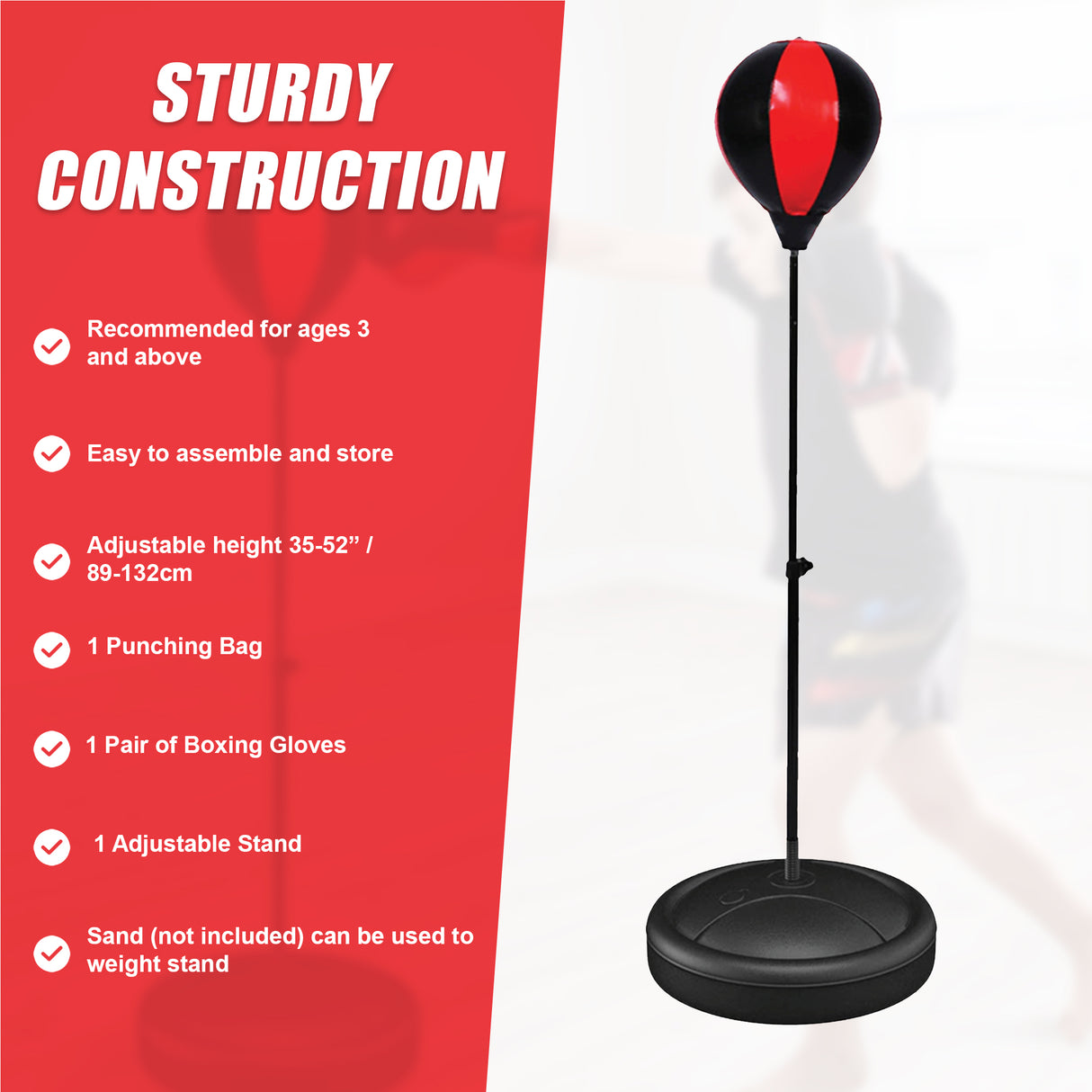 Kids Boxing Punching Bag Set – Children’s Training Gloves & Fitness Stand