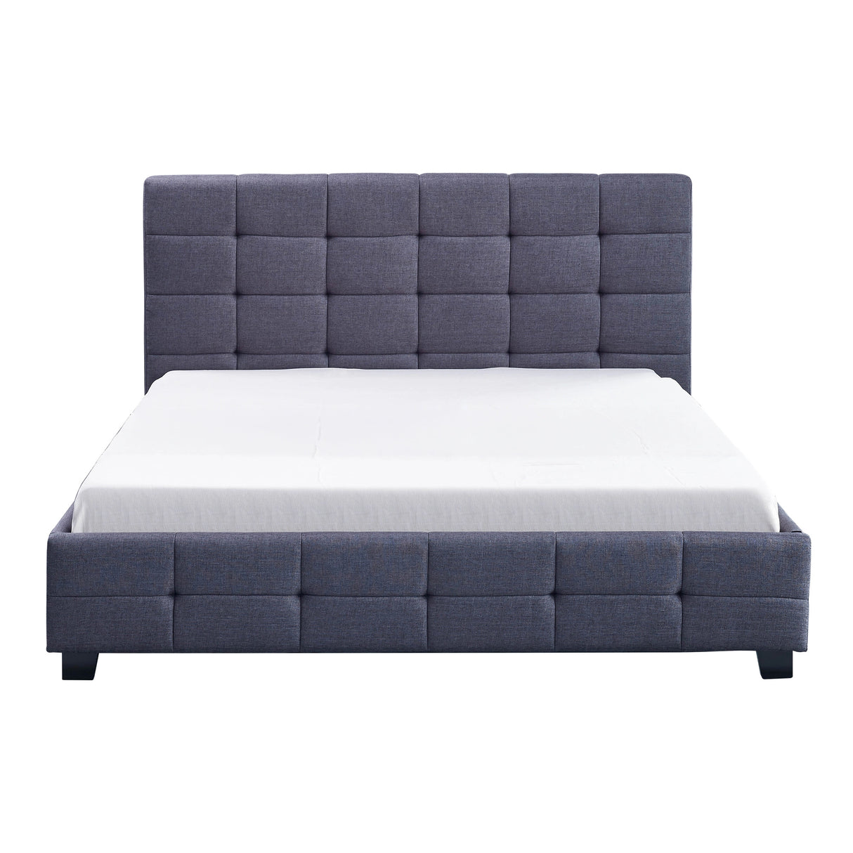 Linen Fabric Queen Deluxe Bed Frame Grey