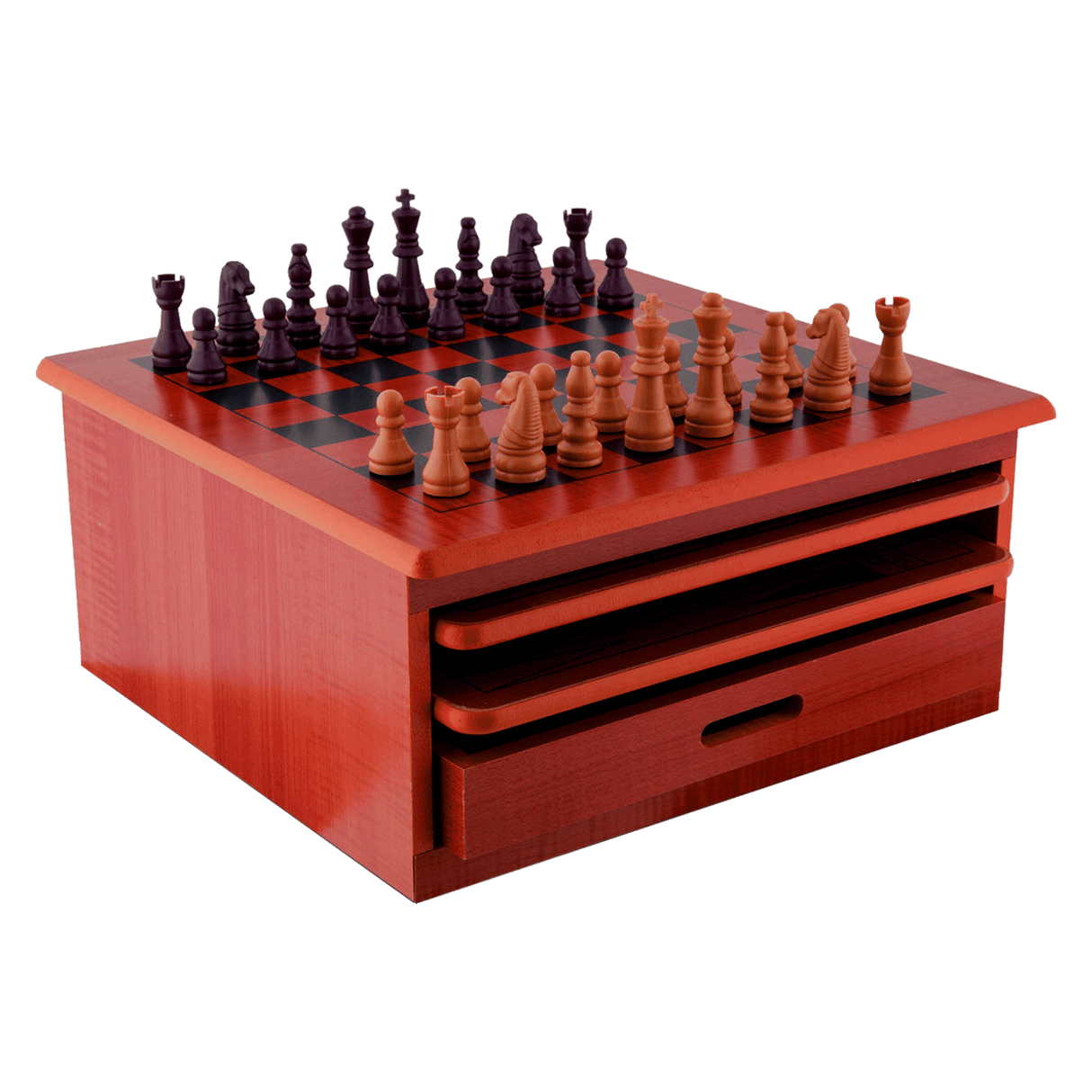 10 in 1 Wooden Chess Board Games Slide Out Checkers House Unit Set